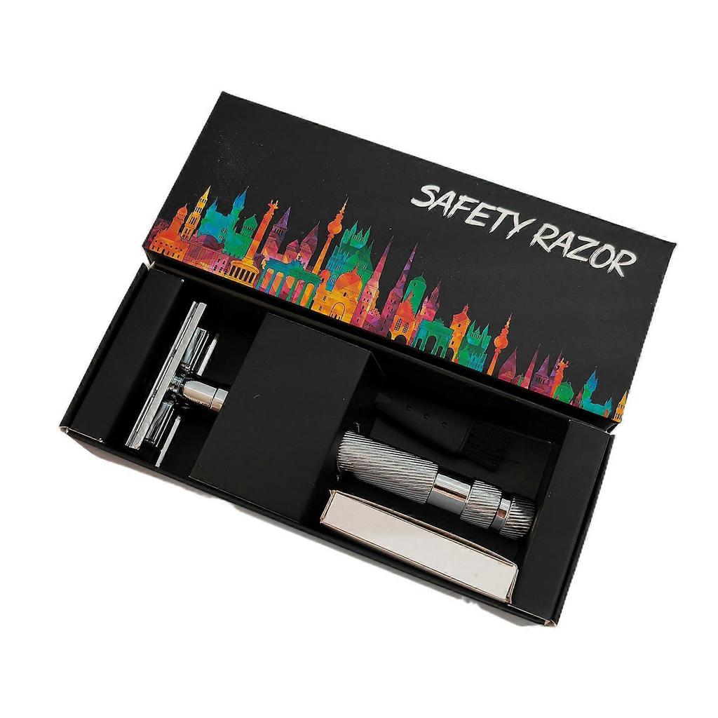 Vintage Manual Razor Double-Edge Shaving Razor Traditional Safety Razor with 10 Blades