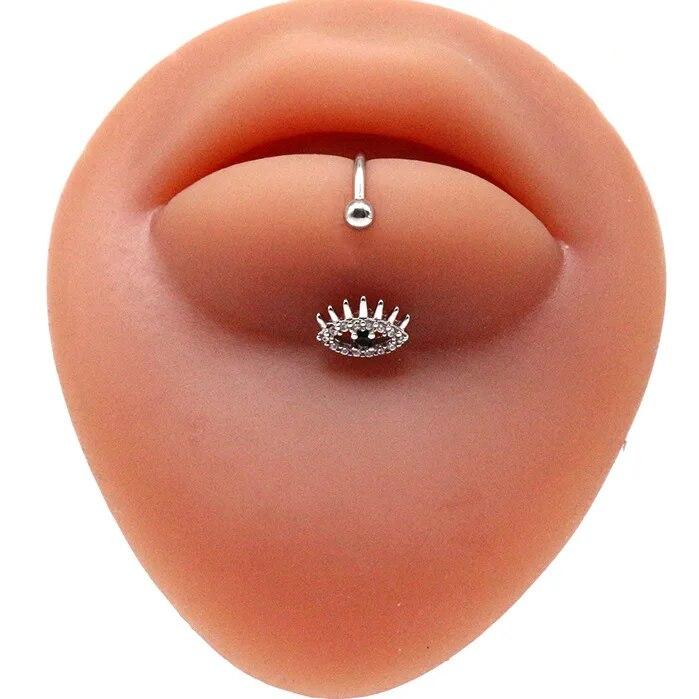 Anello per labbra per occhi alla moda, piercing per labbra in acciaio inossidabile, anelli per labret, piercing per setto per unghie a forma di cuore, farfalla, luna, loto