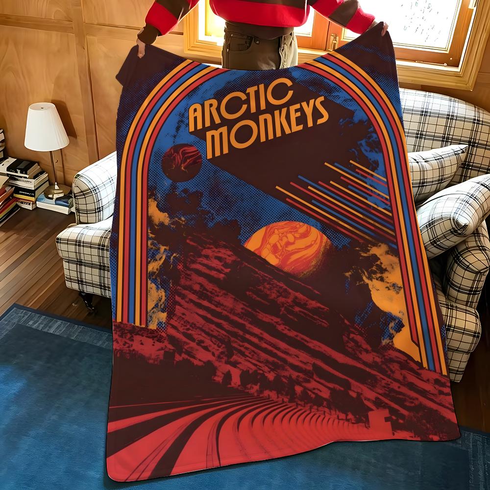 Music A-Arctic M-Monkeys Throw Flannel Cozy Print Blanket, Portable, Durable Machine Washable Cute Cool