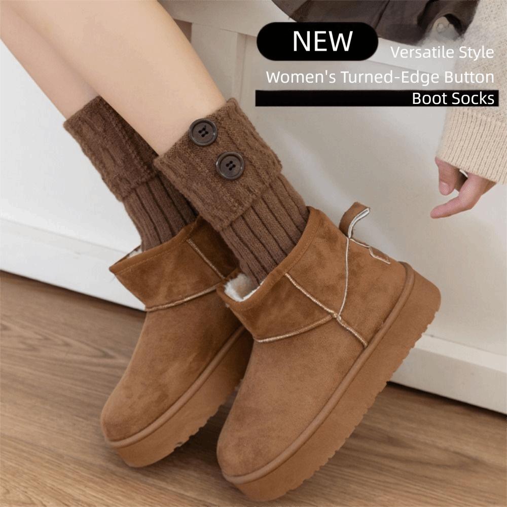 Button Detail Boot Toppers Crochet Knitted Boot Socks  Leg Warmers for Leggings/Jeans