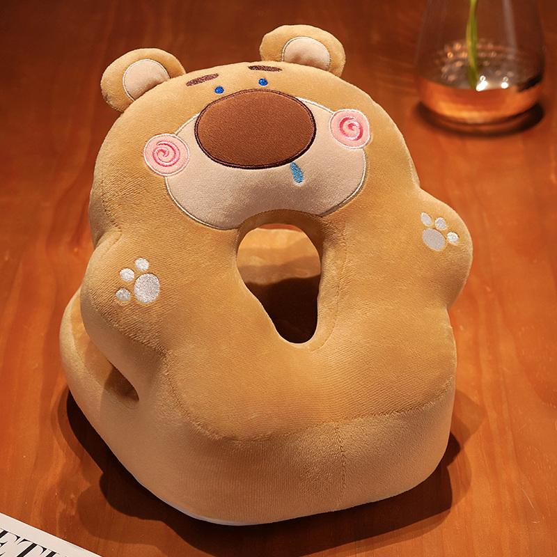 Plush Cute And Charming Dog Pig Sleeping Pillow Cartoon Cat Bear Cushion designed for Office Chair Waist Backrest Cushion Sofa Home Decor Kid Gifts