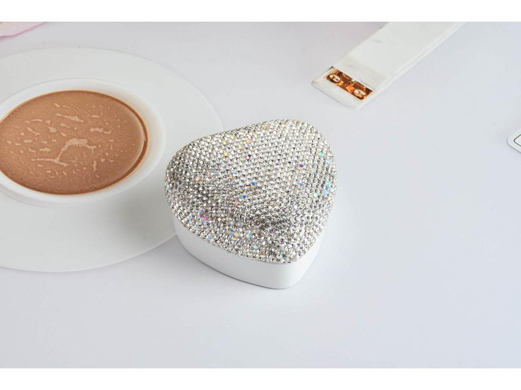 Luxury Diamond-Studded Heart LED Jewelry Pendant Box for Necklace, Earrings, or Ring