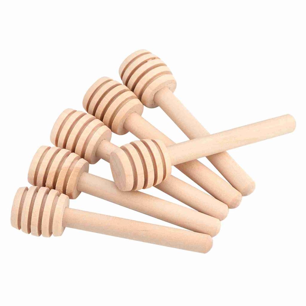 50Pcs Set Household Wooden Mini Jam Honey Dipper Jar Dispensing Collecting Stirring Rod Stick