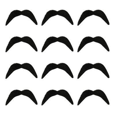 12Pcs Fake Mustache Fake Moustache Mustaches Selfs Adhesive Stick On Mustache Fake Beard Costume for Cosplay Halloween