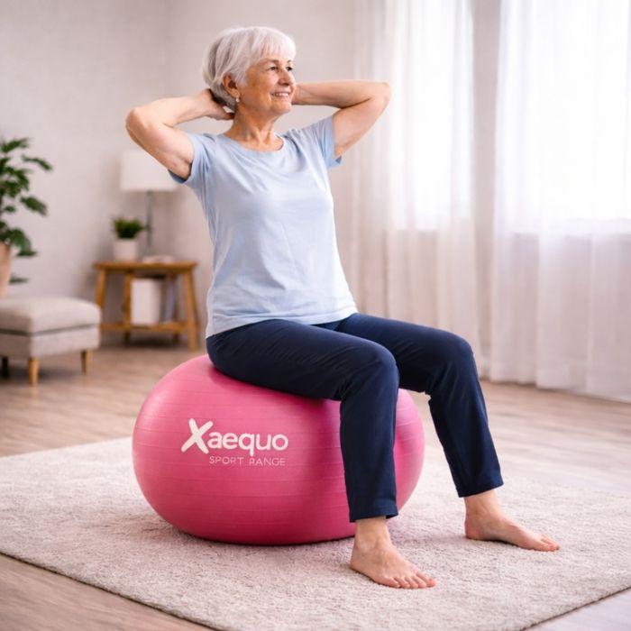 Ballon de Yoga et Pilates - XAEQUO - 56 cm - PVC Résistant - Charge Max 150 kg - Multicolore