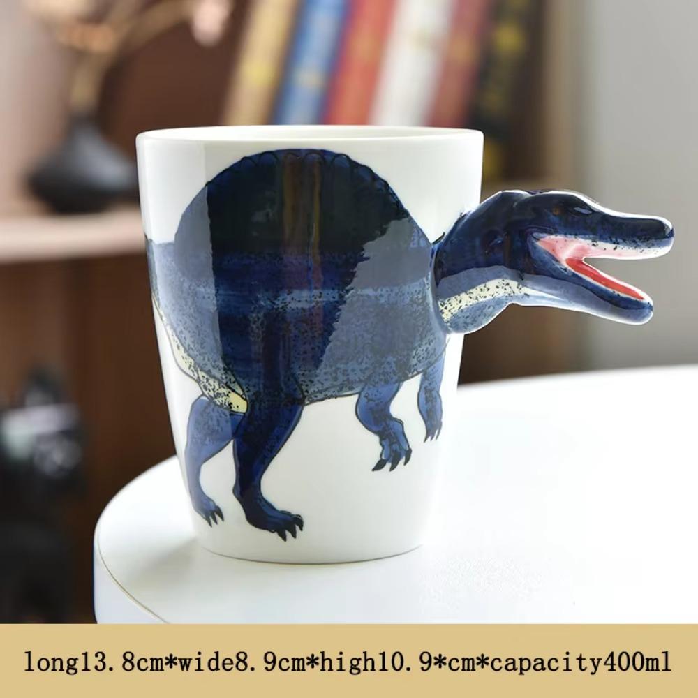 Tazze Novelty Dinosauro 3D Carine Tazze da Caffè e Tazza da Tè in Ceramica con Manico a Forma di Collo di Dinosauro Tazza da Acqua Regalo per Bambini Adulti Ragazzi