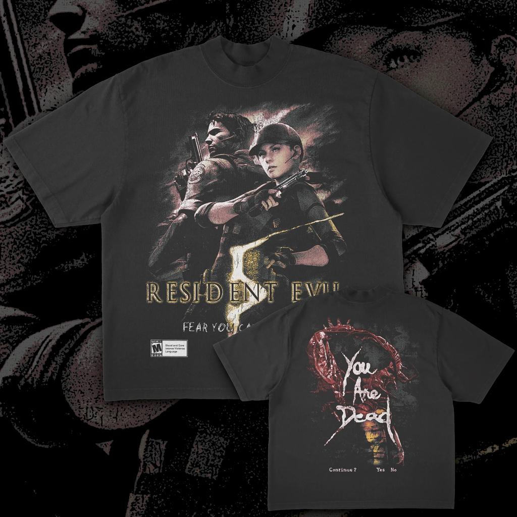 Retro Style Classic Horror Theme Game Resident Evil Peripherals Tshirts From The 1990s Unisex Graphic Print Tee Men Women Tops