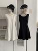 Oumalai French Retro Beaded Sleeveless Knit Dress - Women's Small Style 6519