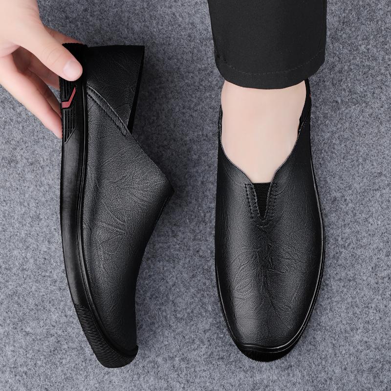 Genuine Leather Men Casual Leather Shoes Formal Dress Man Loafers Slip-On Mocasines Outdoor Handmade Outdoor Shoes Dress Flats