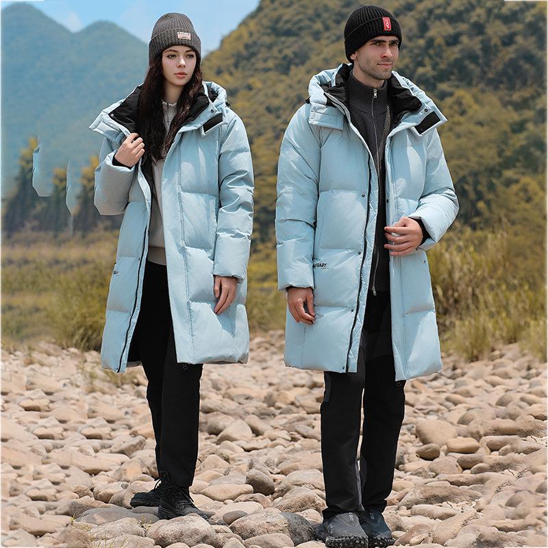 Stylish Mid-length Winter Down Jacket: Warm, Slimming Coat for Couples