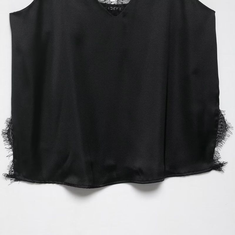 Kaslead New Women clothes Western Style Lace Silk Satin Texture Top Skirt 8351049 2157074