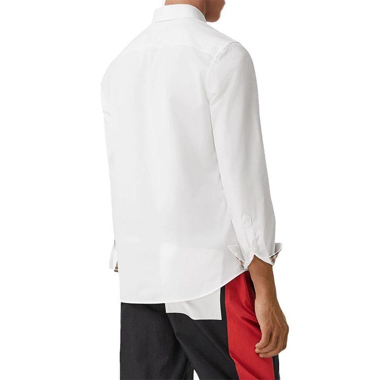 Burberry Slim Fit Monogram Motif Stretch Cotton Poplin Shirt 'White' 80323081