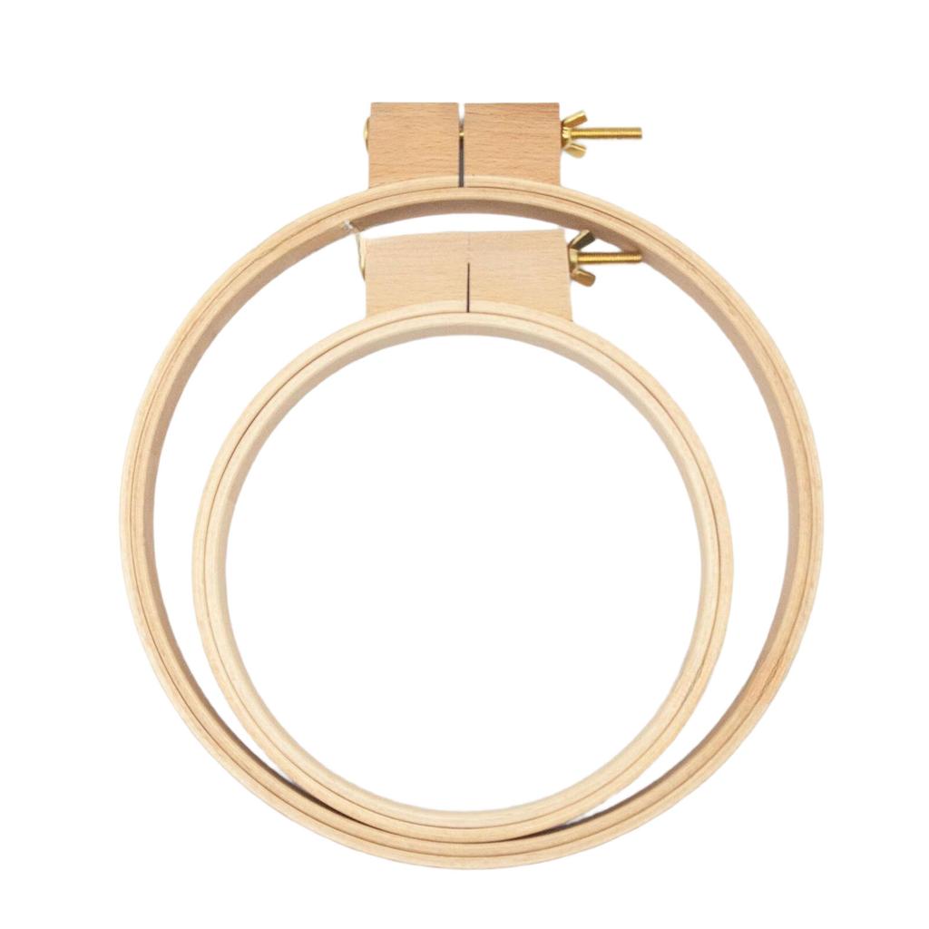 Round Wood Stitching Hoop Spring Clip Round Embroidery Hoop Stitching Embroidery Frame for Embroidery Sewing Stitching