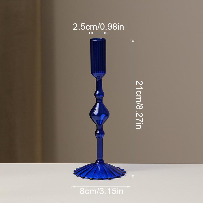1PC Glass Candlestick Art Crafts Modern Handcrafted Glass Crafts for Holiday Homes Creative 21x8cm