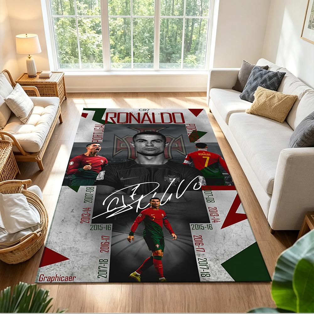 Cristiano Ronaldo Floor Rug Office Rug Design for Study Room Entryway Living Rooms Kitchen Anti-slip Rug Decorate Offices Gift for Festivals