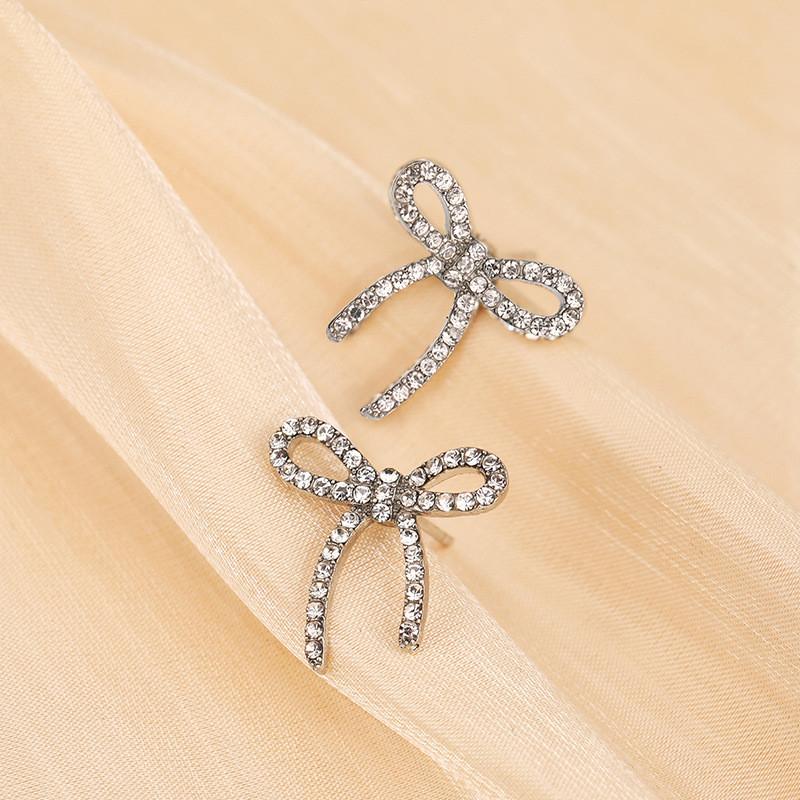 

Steel Contemporary Titanium Butterfly Bow Necklace For Fashionforward Women Gift Earring Silver