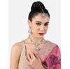 Antique Gold Tone Dazzling Stones Necklace Earring & Maangtikka Set For Women