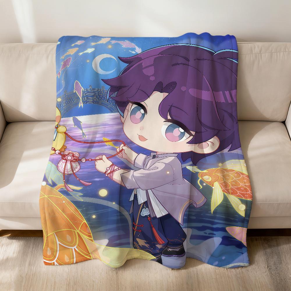 chibi Sylus Xavier Love and Deepspace Flannel soft warm plush blanket sofa living room pet hogar bedroom gift home Car portable