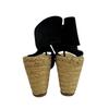 CELINE Wedge Sandals Espadrille suede Sandals black suede Used