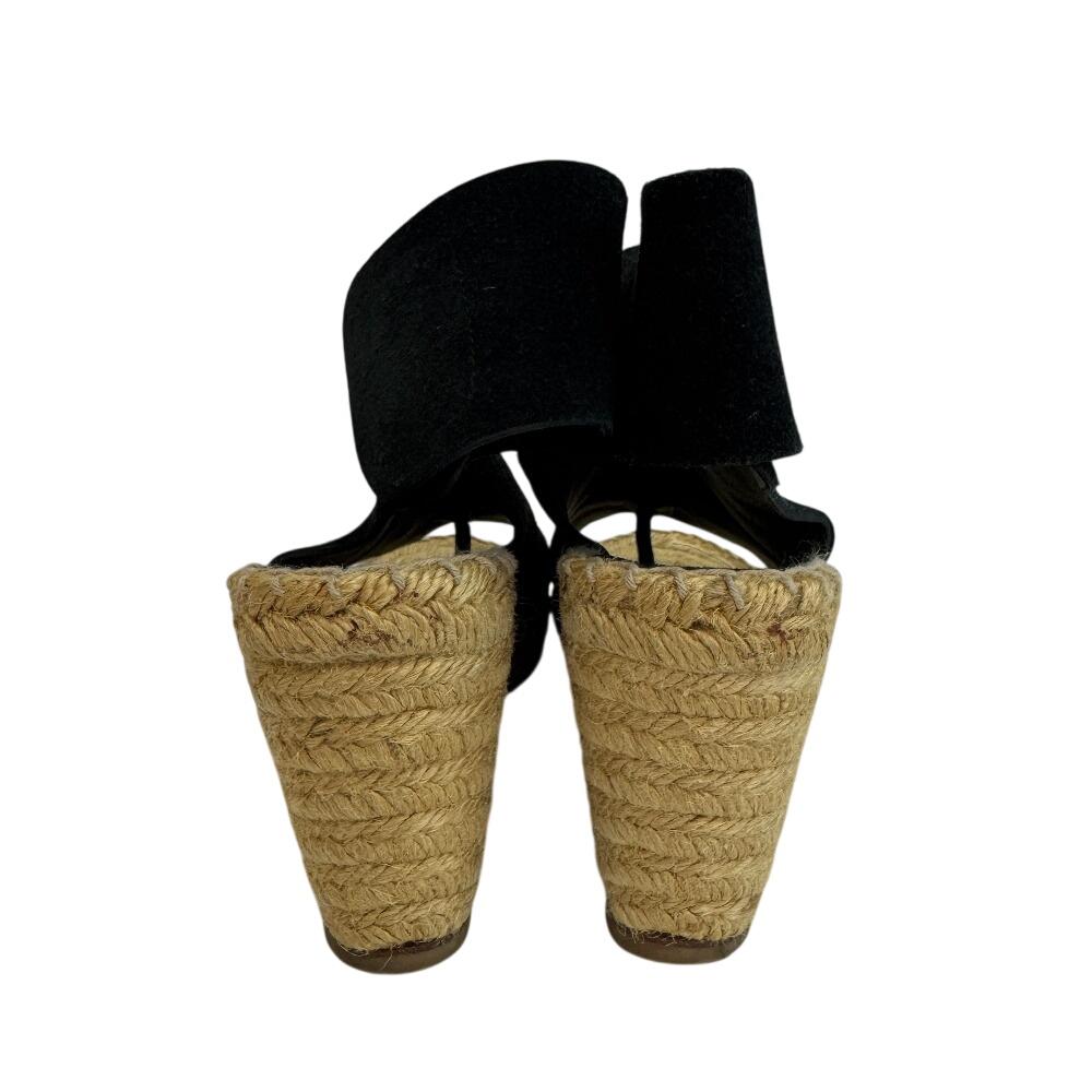 CELINE Wedge Sandals Espadrille suede Sandals black suede Used