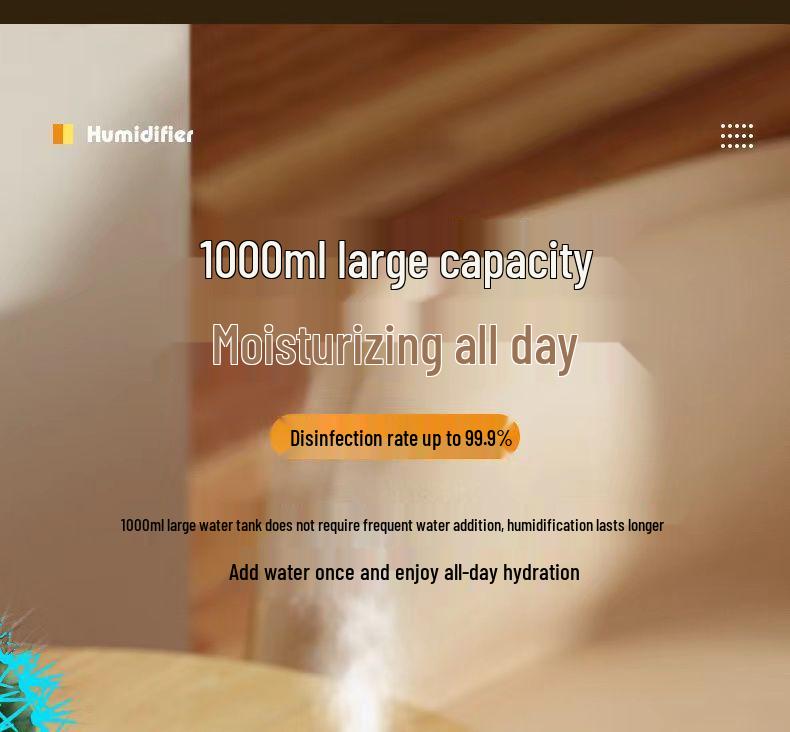 Small Desktop Night Light Humidifier for Bedroom, Dorm, Office - Ideal Gift for Students, Pregnant Women, and Girls