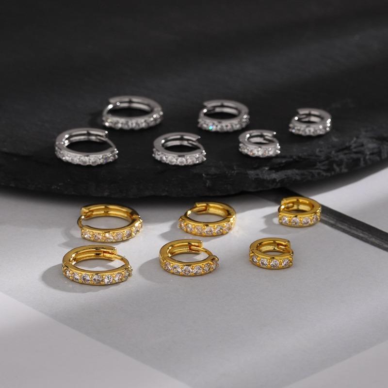 Kolczyki koła ze srebra 925 z kryształkami i cyrkoniami dla kobiet i dziewcząt Najnowsze Luksusowe Romantyczne Kolczyki Modna Biżuteria Prezenty