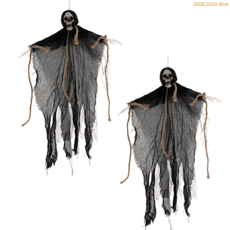K1AE 2pcs Halloween Skeletons Hanging Decorations Specter Skull Specter Ornament For Party Decorations