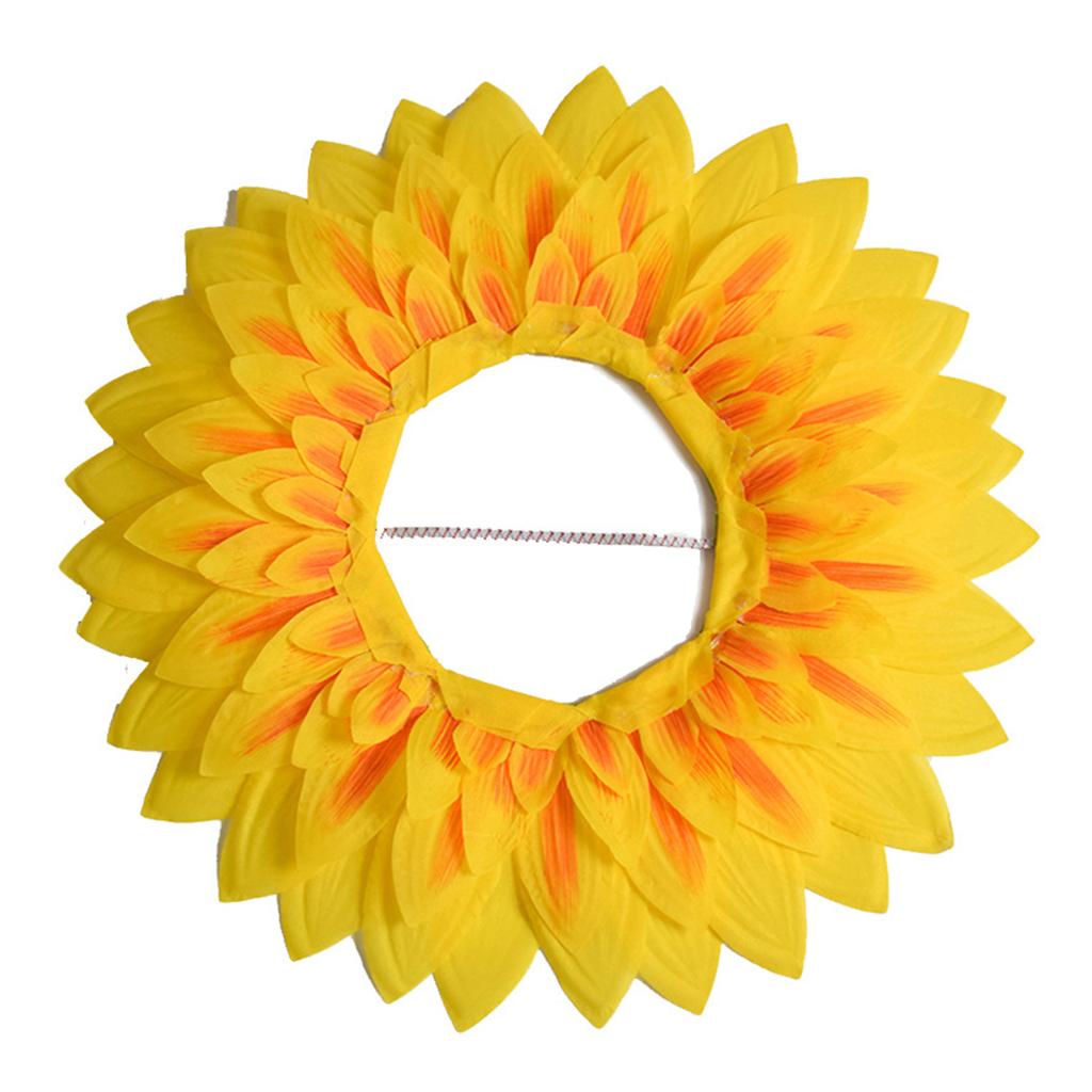 Schönes Sonnenblumen-Kopfschmuck für Familientreffen Kinder Schöner Sonnenblumenhut Atmungsaktiver Musikfestival-Hut Bühnen-Kopfschmuck