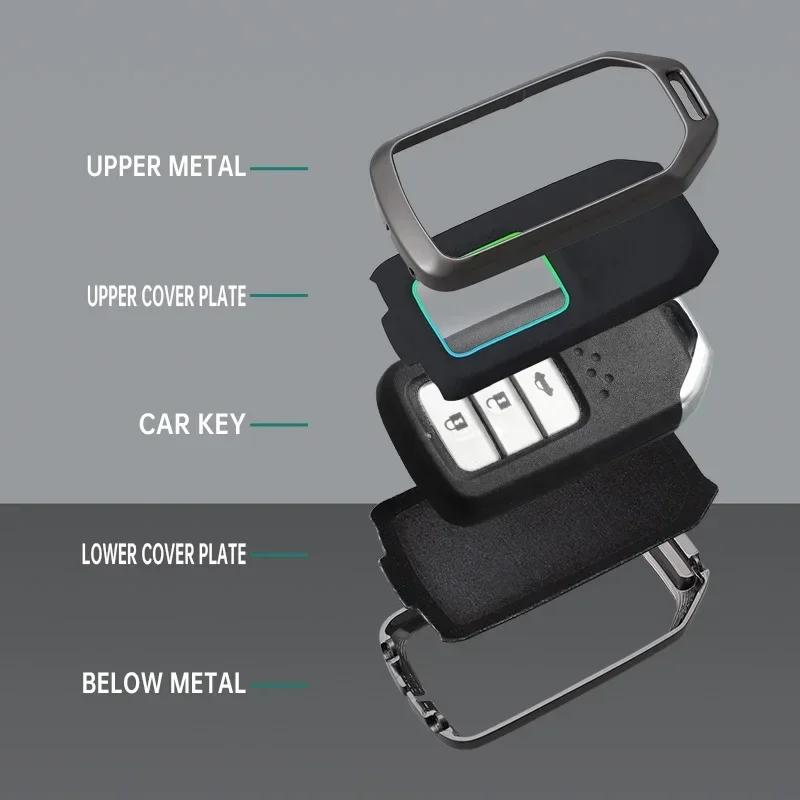 Interior Mouldings Leather Car Remote Key Case Fob Cover Protector Holder Shell For Honda Civic Accord HR-V CR-V CRV 2022 2023 K