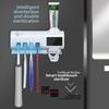 Smart UV Toothbrush Sanitizer, Wall Mounted Toothbrush Sterilizer with Automatic Toothpaste Dispenser