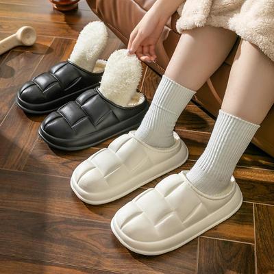 Autunno e inverno Nuovo peluche EVA caldo impermeabile fondo spesso usura esterna Pantofole in cotone antiscivolo Pantofole in cotone per coppie domestiche per interni