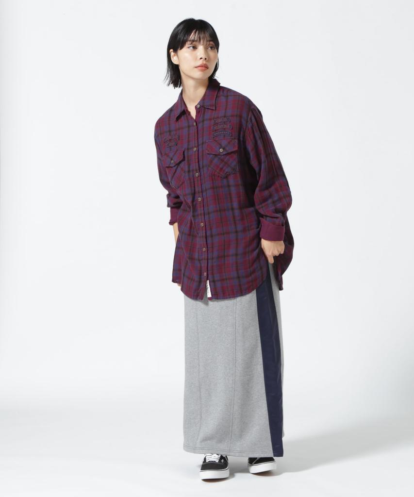 Exclusive Sweat Combi Long Skirt SWEAT COMBI LONG SKIRT F 382 Oxford [AVIREX] WEB&DEPOT Women's 783-3916601