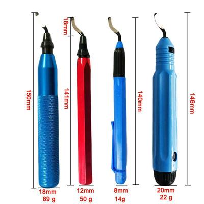 Handheld Metal & Plastic Deburring Tool with Scraper and Trimming Knife