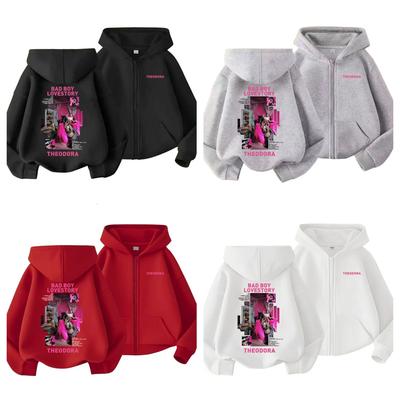 Rapper Theodora Mega Bbl Bad Boy Lovestory Zipper Hoodie Men Women Fashion Hip Hop Zip Up Sweatshirt Men's Vintage Zip Up Jacket
