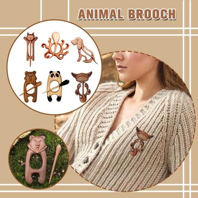 Kreativní dřevěný šátek Pin brož dekorace Šátek Pin Ornament
