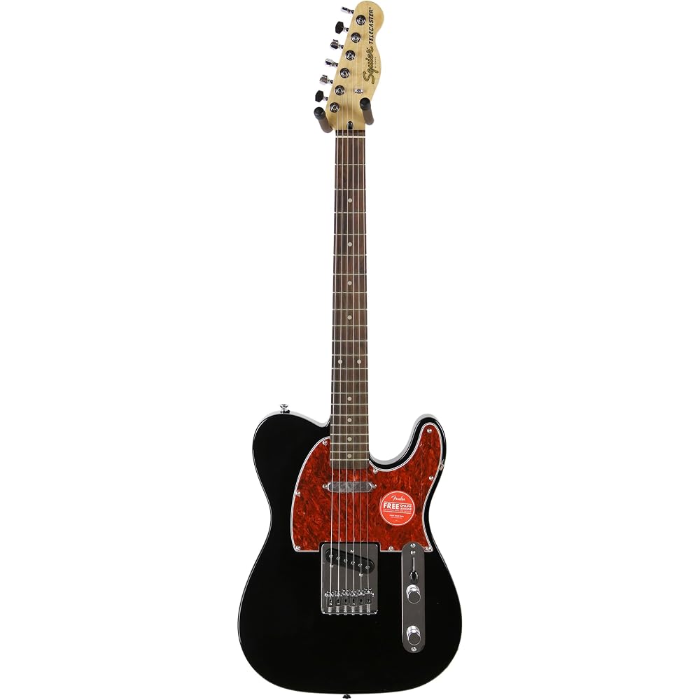 Squier by Fender Electric Guitar FSR Affinity Series Telecaster Tortoise Shell Pickguard (Black/L...