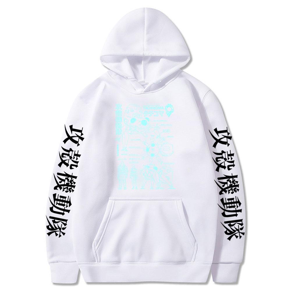 Japan Anime Ghost In the Shell tisk Pánské mikiny s kapucí mikiny Harajuku Kusanagi Motoko Neformální Oversized Streetwear