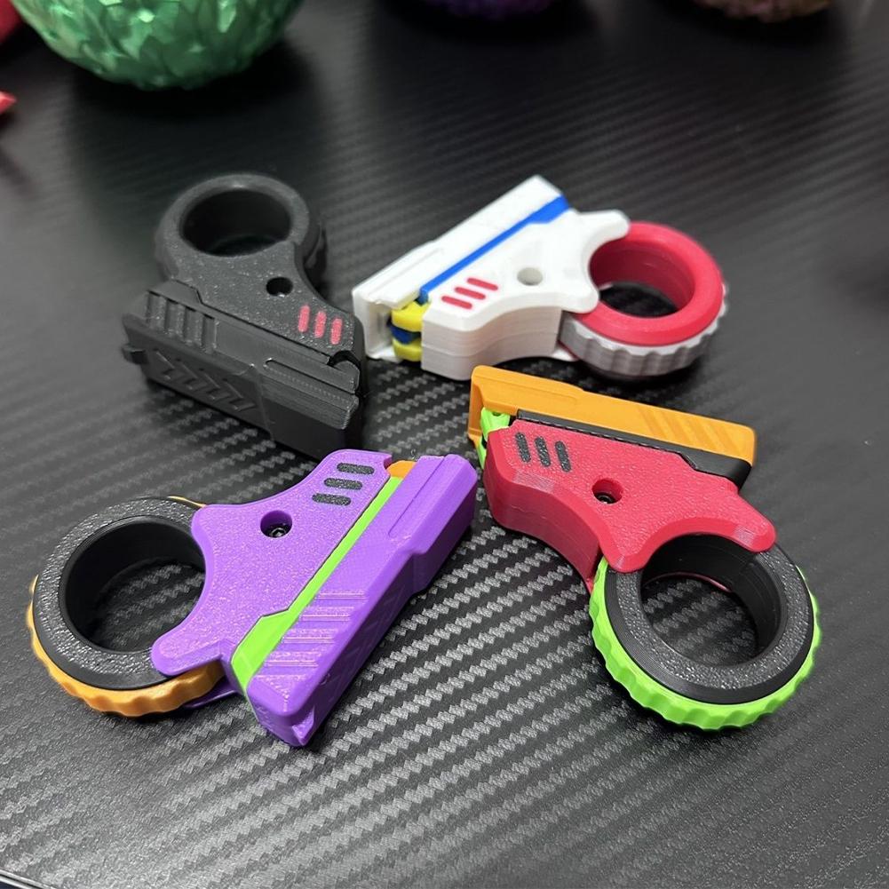 3D Printed EDC Soothing Spinner Effective Stress Reduction Metal Hand Spinner Small Pistol Toys for Anxiety and ADHD Sufferers