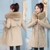 Women's Medium and Long Winter Velvet Thickened Warm Cotton-padded Clothes Slim Jacket Fashion Cotton-padded Clothes