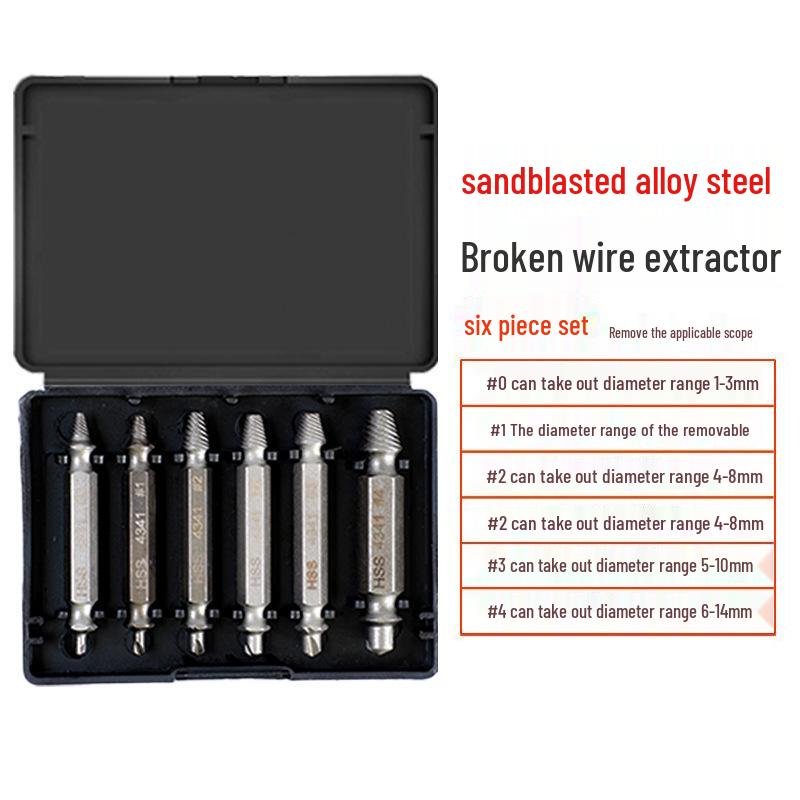10-Piece Damaged Screw Extractor Set - Coarse & Fine Threads