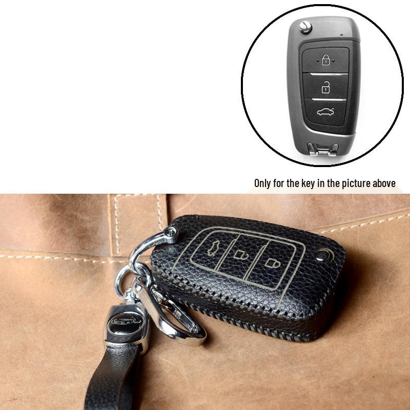Real Leather Case for Modified Folding Keys: Compatible with Xiongbing Kia, Honda, Toyota, Iron General Remotes