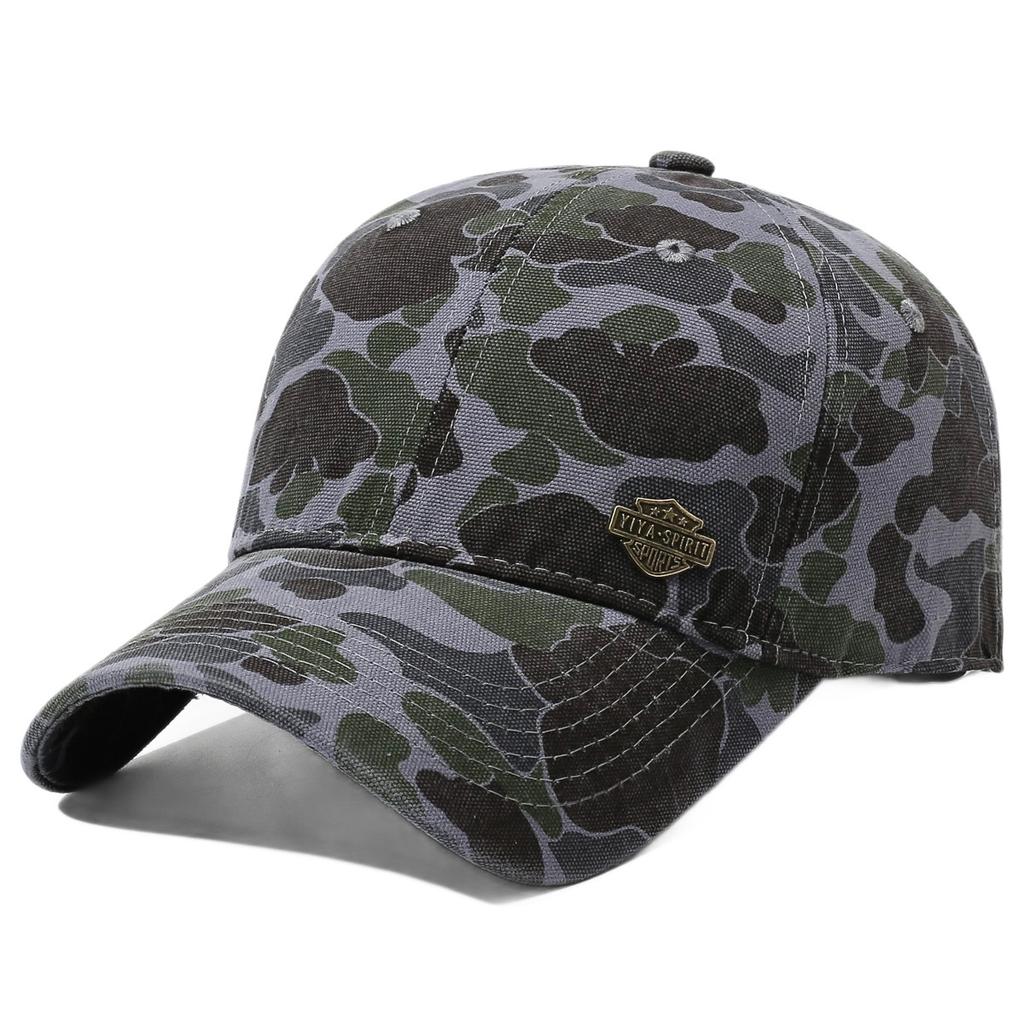 Gewaschene Kappe Outdoor Camouflage Baseballkappe für Herren und Damen Vielseitige Mode Weiches Oberteil Sonnenschutzkappe