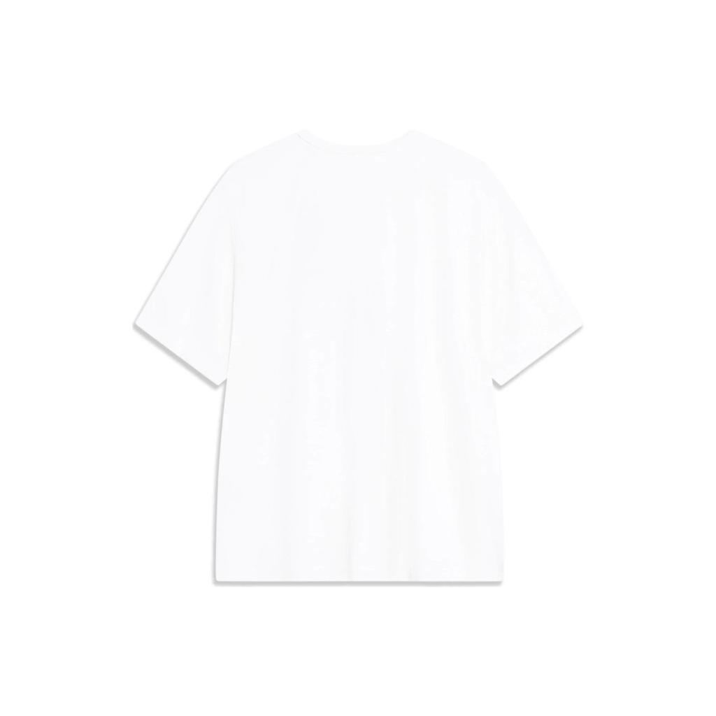 Li-Ning Wade Series Letters Print Icy Sensation Loose Short Sleeve T-Shirt Unisex Tops Milk-White AHST531-2