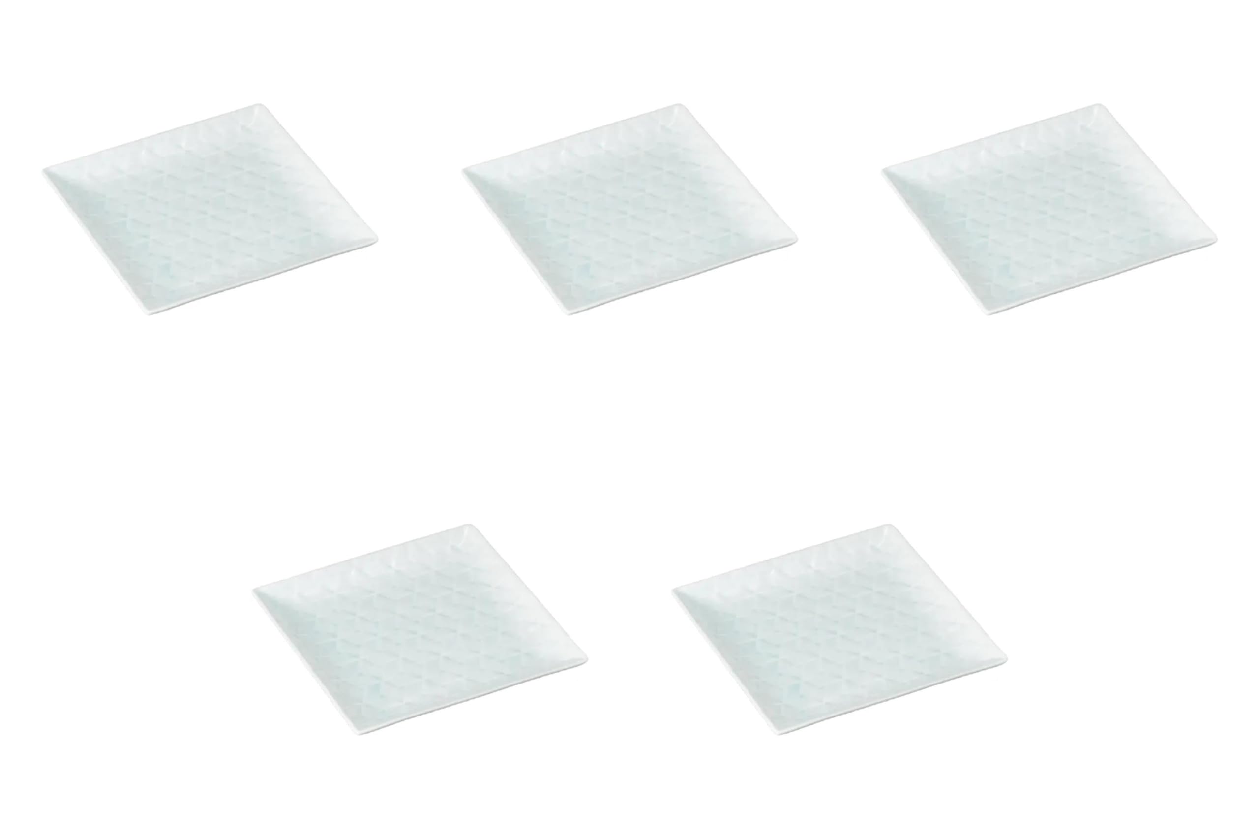 

Set of 5 Ajiro Blue and White Square Plates x x Small Square Plates by Setomonohonpo [17.3 17.3 1.8 cm]