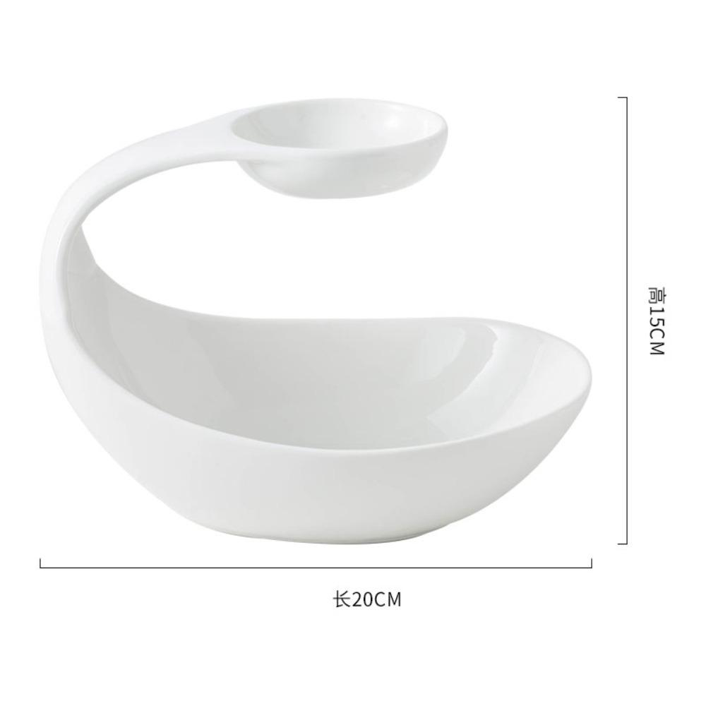 

Креативная керамическая десертная тарелка особой формы, двухъярусная тарелка для салата и картофеля фри, бытовая неровная белая фарфоровая кухонная посуда белый
