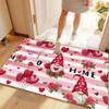 Valentine's Day Love Heart Gnome Doormat Non-Slip Rugs for Living Room Bedroom Kitchen Mat Machine Washable Home Decor Carpet