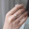 Copper Shining Open Ring Heart Shape Vintage Rings Luxury Rinestone Rings  Gifts