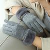 Verdickte Plüsch-Fingerhandschuhe Wildleder Radfahren Fahrhandschuhe Mode Warme Handschuhe für Damen