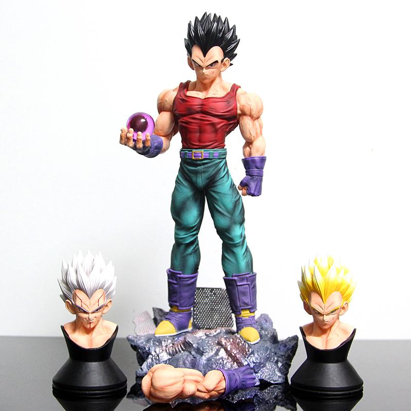 In-Stock GT Vegeta Figures Dragon Ball Super Saiyan Static Model Statue Multiple Interchangeable Head Carvings Surprise Gift Toy