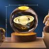 Crystal Ball Night Light, LED Desk Lamp with Wooden Base, Space Theme Room De
